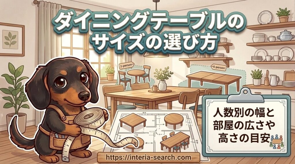 【ダイニングテーブルのサイズの選び方】人数別の幅と部屋の広さや高さの目安