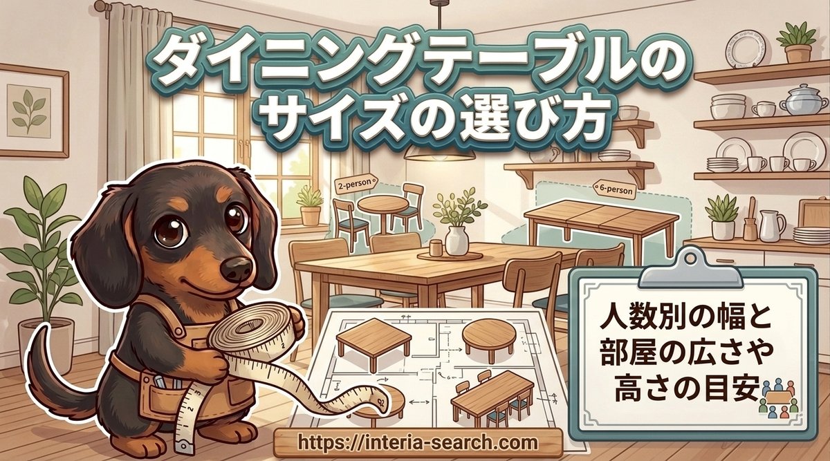 【ダイニングテーブルのサイズの選び方】人数別の幅と部屋の広さや高さの目安