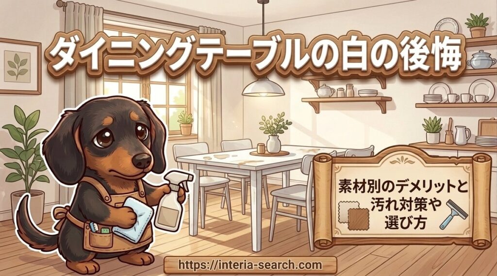 【ダイニングテーブルの白の後悔】素材別のデメリットと汚れ対策や選び方