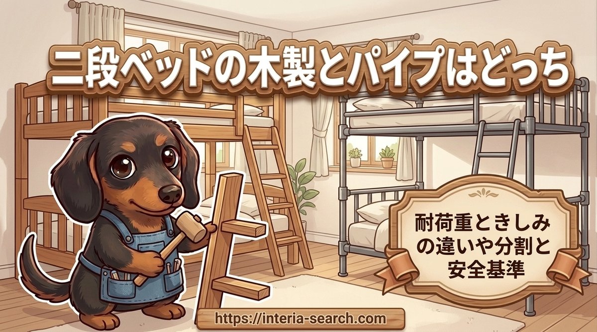 【二段ベッドの木製とパイプはどっち】耐荷重ときしみの違いや分割と安全基準