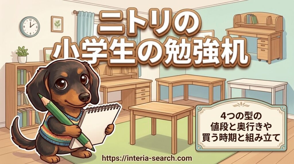 【ニトリの小学生の勉強机】4つの型の値段と奥行きや買う時期と組み立て