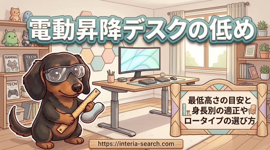 【電動昇降デスクの低め】最低高さの目安と身長別の適正やロータイプの選び方