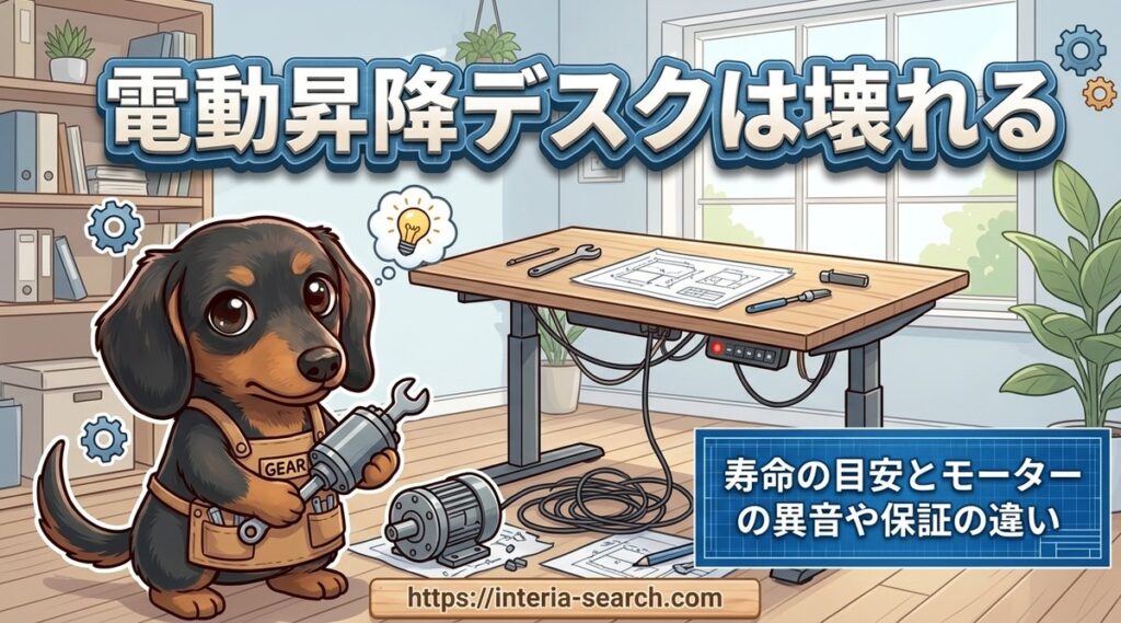 【電動昇降デスクは壊れる?】寿命の目安とモーターの異音や保証の違い