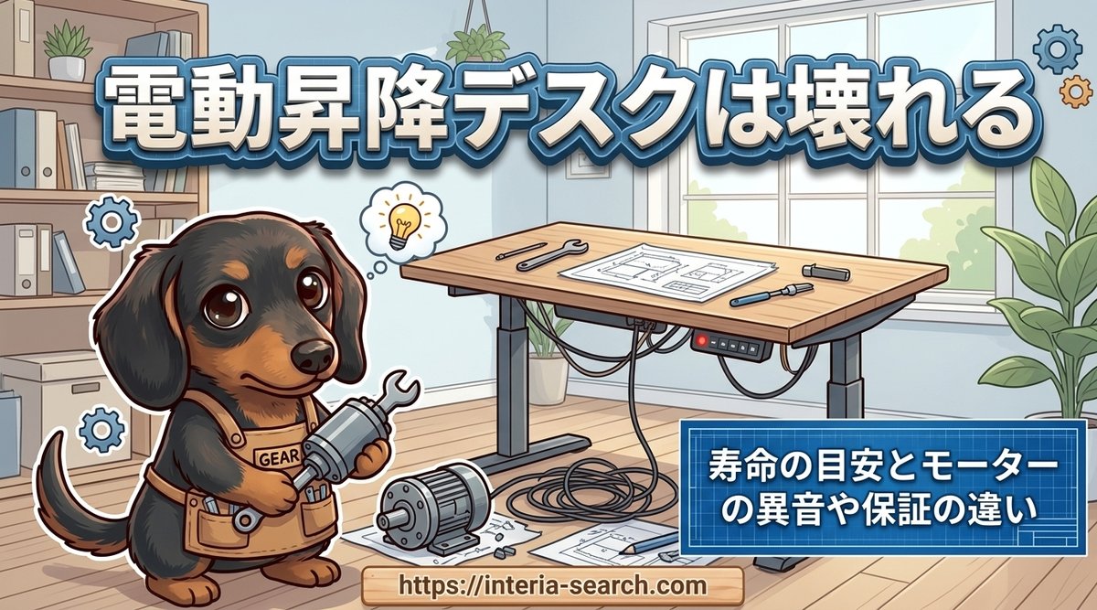 【電動昇降デスクは壊れる?】寿命の目安とモーターの異音や保証の違い