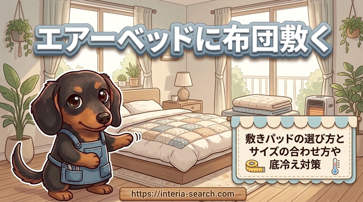 【エアーベッドに布団敷く?】敷きパッドの選び方とサイズの合わせ方や底冷え対策