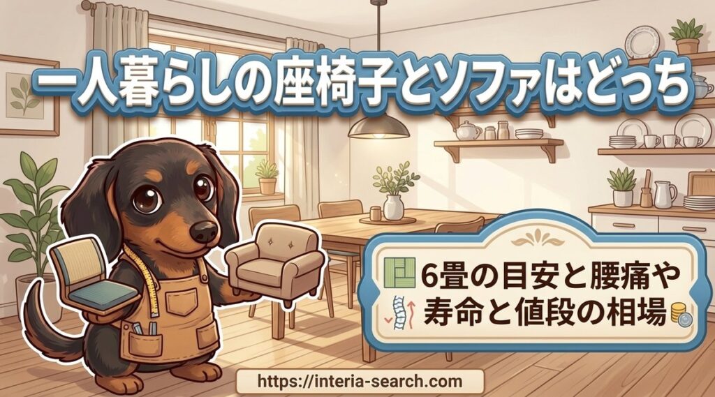 【一人暮らしの座椅子とソファはどっち】6畳の目安と腰痛や寿命と値段の相場