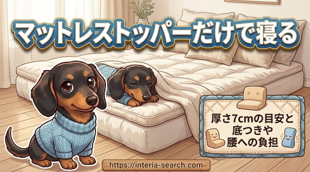【マットレストッパーだけで寝る?】厚さ7cmの目安と底つきや腰への負担