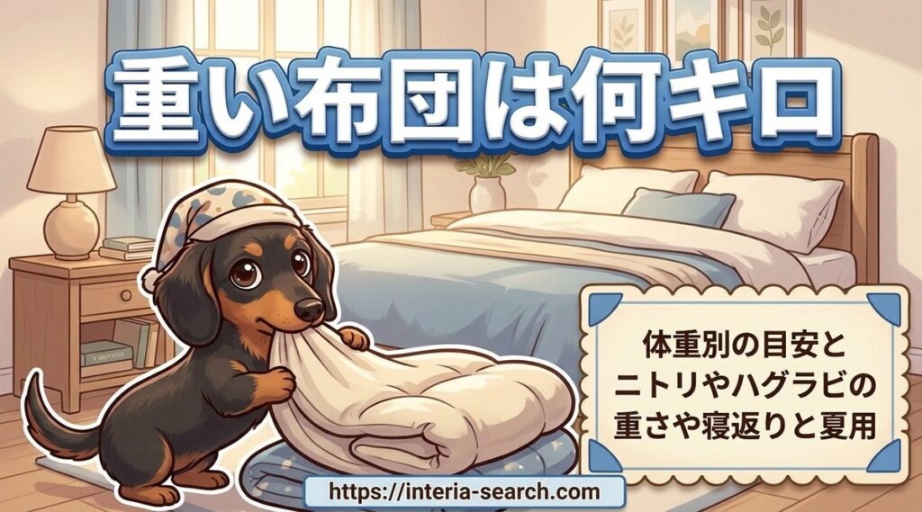 【重い布団は何キロ】体重別の目安とニトリやハグラビの重さや寝返りと夏用