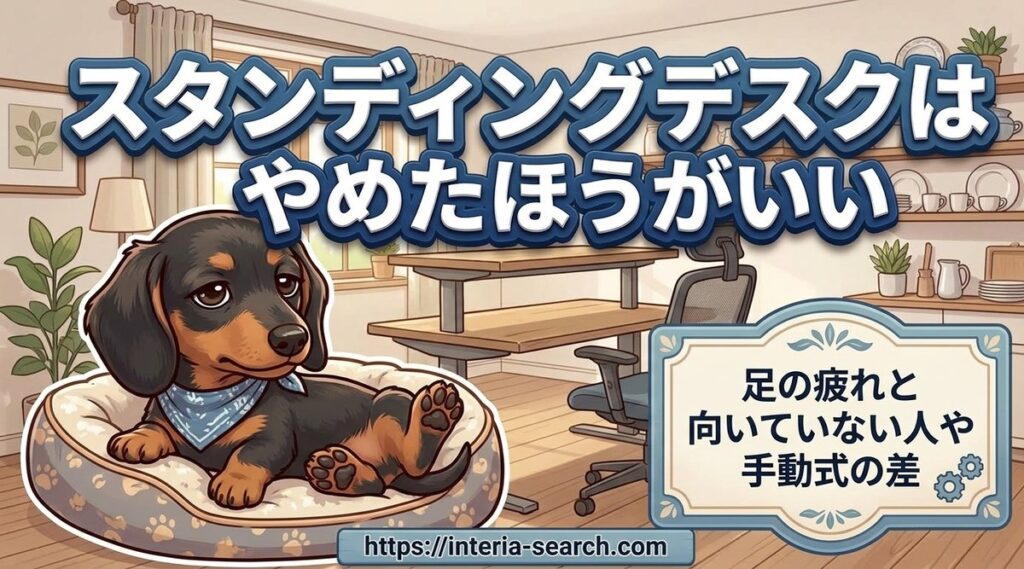 【スタンディングデスクはやめたほうがいい?】足の疲れと向いていない人や手動式の差