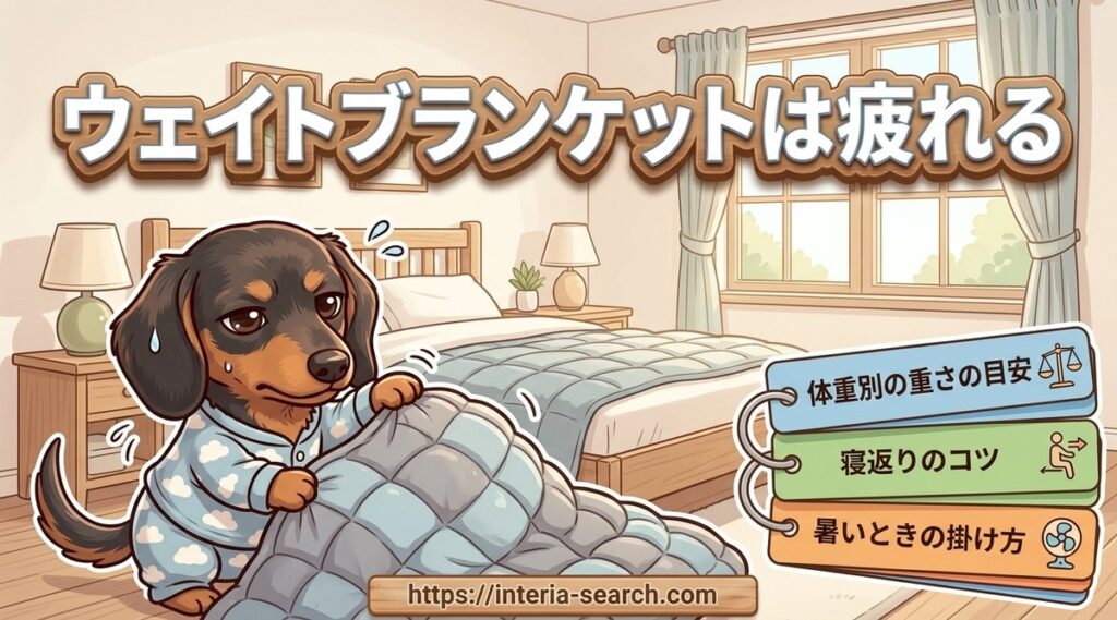 【ウェイトブランケットは疲れる?】体重別の重さの目安と寝返りや暑いときの掛け方