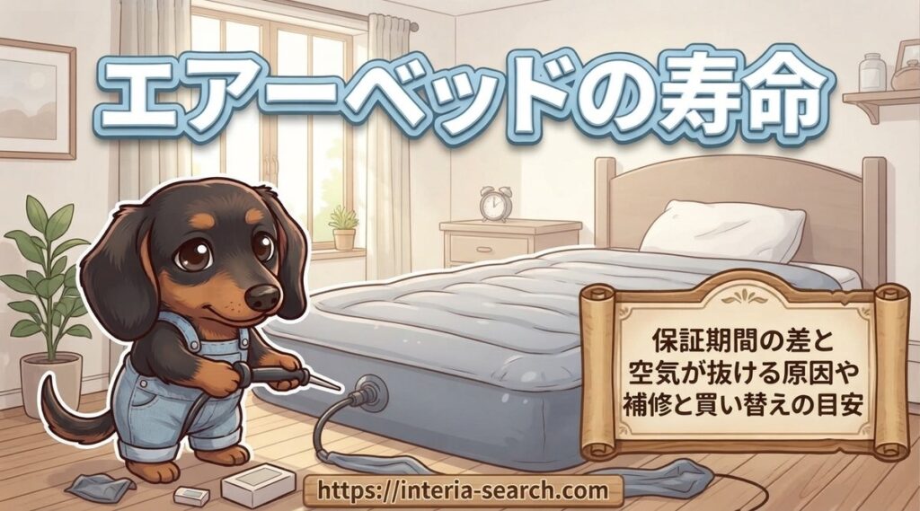 【エアーベッドの寿命】保証期間の差と空気が抜ける原因や補修と買い替えの目安