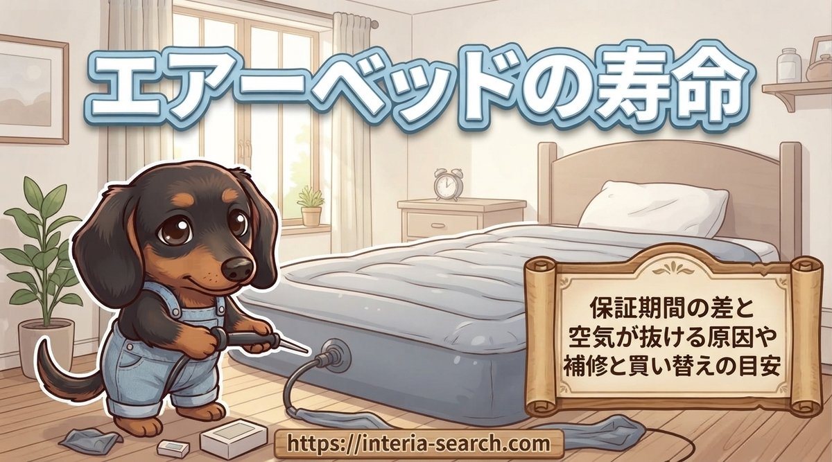 【エアーベッドの寿命】保証期間の差と空気が抜ける原因や補修と買い替えの目安